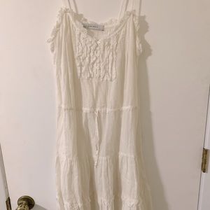 ZARA BASIC OFF-WHITE TIERED DRESS